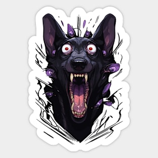 From Inside -  Demon Doberman Hell Hound Comic Horror art Sticker